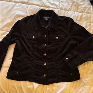 Jones New York Signature Black Trucker Jacket Sz L